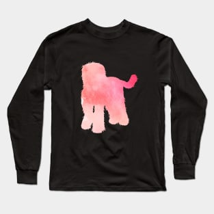 Pink Goldendoodle / Labradoodle Silhouette Long Sleeve T-Shirt